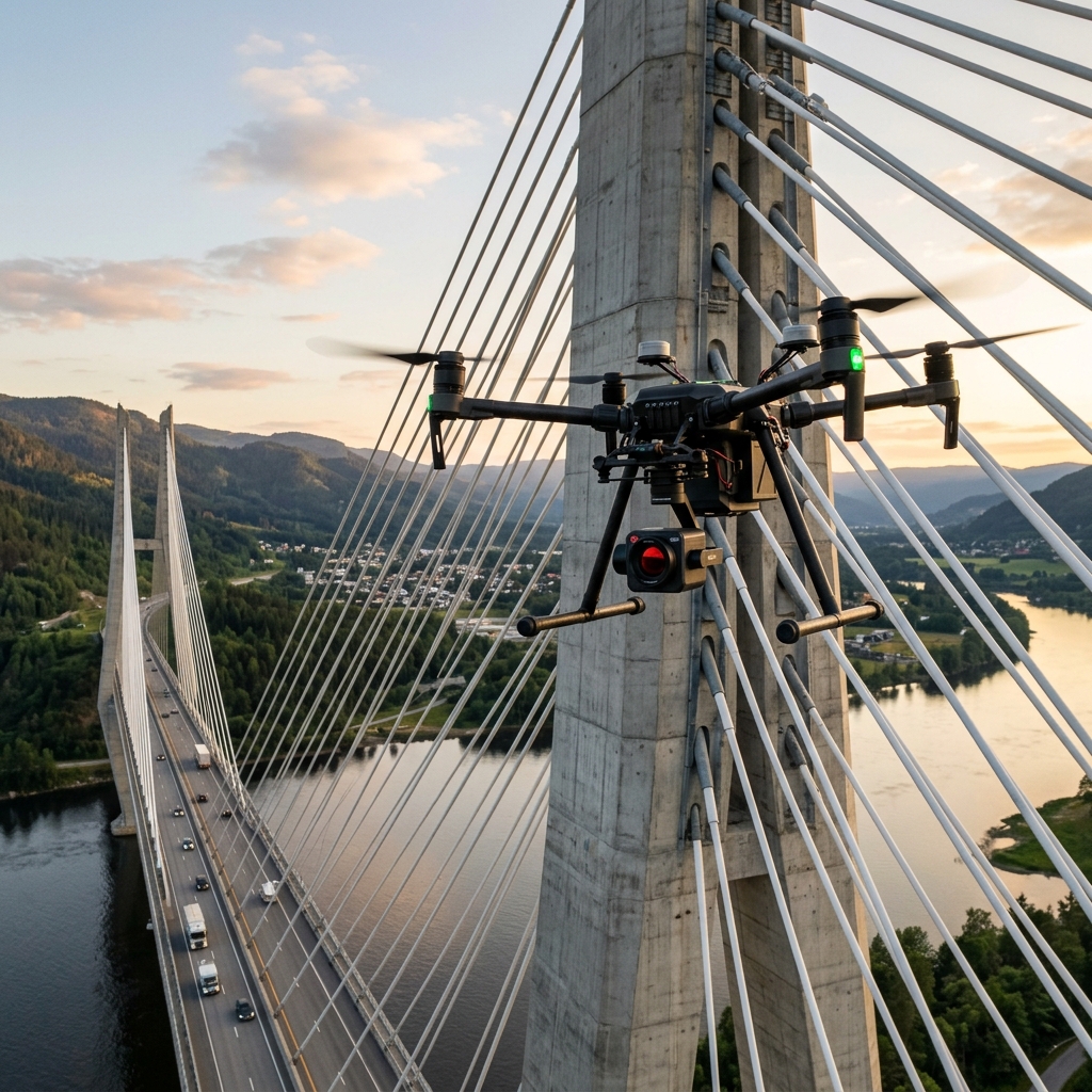 Kiểm tra kết cấu kỹ thuật cầu đường bằng Drone sử dụng camera nhiệt